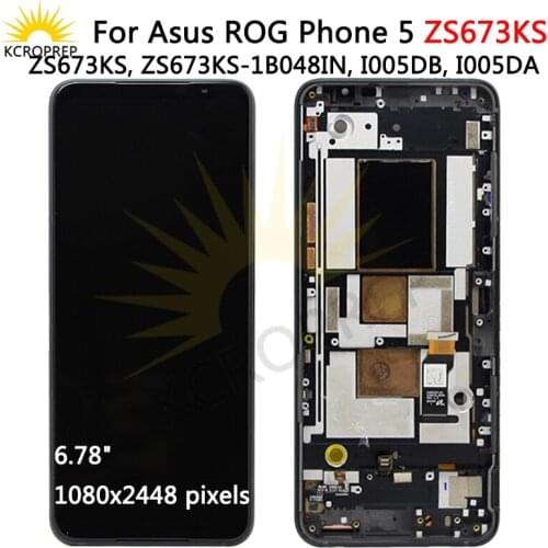 Original AMOLED For Asus ROG Phone 5 ZS673KS LCD Display Touch Screen Digitizer Assembly For Asus ROG 5 ROG5 I005DA pantalla