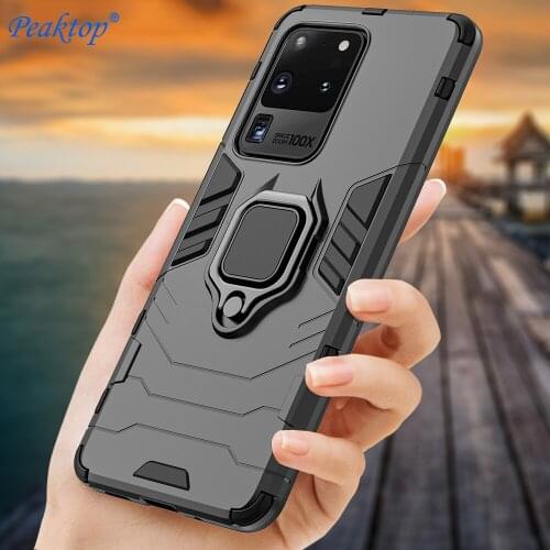 Peaktop Shockproof Armor Case for Samsung Galaxy S20 S20 Plus S20 Ultra Ring Holder Stand Phone Back Cover for Samsung S20+ S20