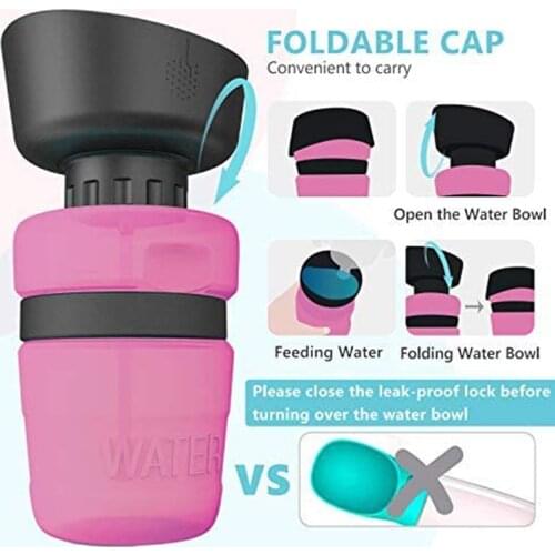 Portable Dog Water Bottle Foldable Pet Feeder Bowl Water Bottle Pets Outdoor Travel Drinking Dog Bowls Drink Bowl Dogs BPA Free
