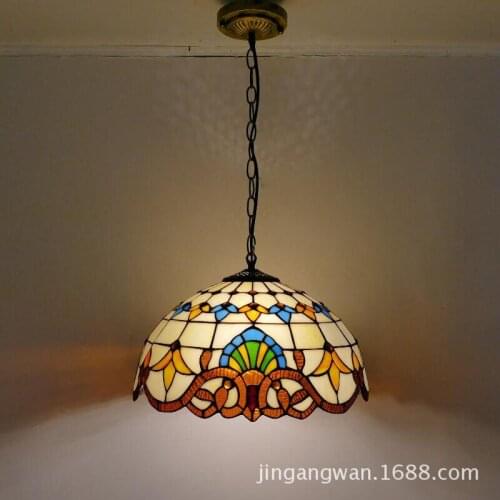 Pendant lights Stained Glass Chain Lighting Suspended Luminaire for Home Parlor Dining Room Lamps E27 110-240V ZM1121