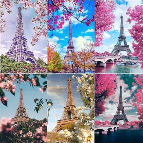 Full Square Diamond Painting Landscapes Embroidery Pictures of Rhinestones Cross Stitch Kit Diamond Paris Craft