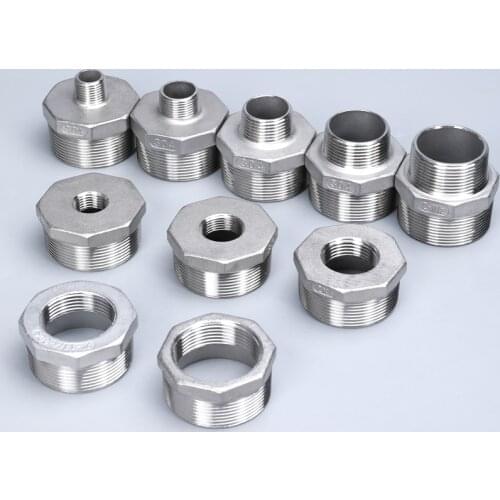 304 Stainless Steel Threaded Reducing Nipple Fitting High Quality Pipe Fitting Connector Pipe Adapter for Home Piping