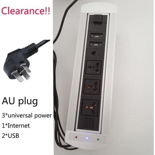 Universal power Office computer HIDDEN DESK-TOP SOCKET for AU New Zealand Argentina AU plug standard internet USB port free ship
