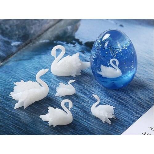 Mini DIY Craft Handmade Resin Jewelry UV Epoxy Jewelry Filling for 3D Micro Swan Landscape silicone Molds Figurines Decoration