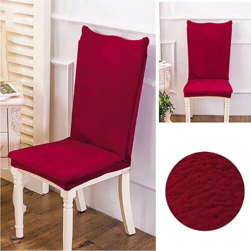 Solid Color Chair Cover Stretch Slipcovers Dustproof Chair Covers For Hotel Dining Room Party Banquet 1/2/4/6pcs plush
