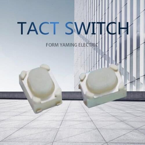 100pcs White Button Tact Switch 4 Pins Four Foot 3*4*2.5mm Touch Remote Electric Control Key Parts