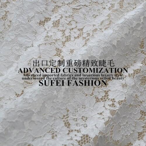 150*150cm eyelash white black cotton polyester lace dress clothes blouse fabric S041