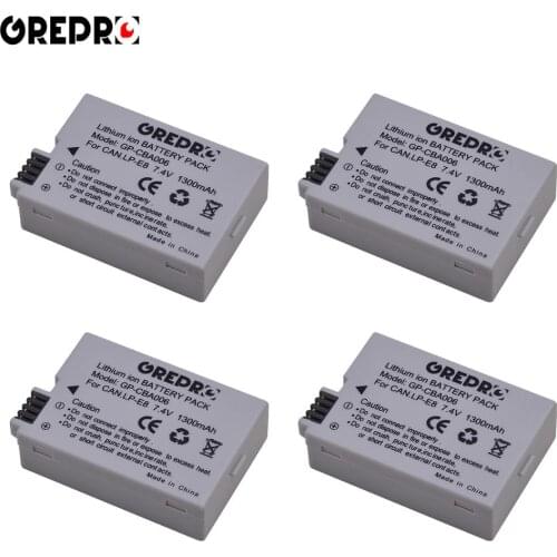 4 Pcs 1300mAh LP-E8 LPE8 LP E8 Camera battery for Canon EOS 700D / 550D / 600D / 650D, Rebel T2i / T3i / T4i / T5i, Kiss X5 X6i