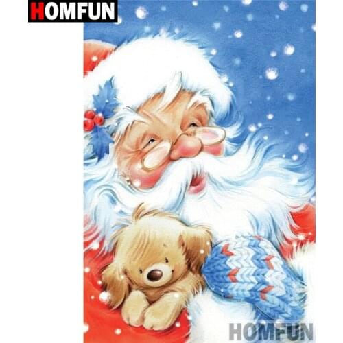 HOMFUN Full Square/Round Drill 5D DIY Diamond Painting "Santa claus cartoon bear" Embroidery Cross Stitch 3D Home Decor A10438