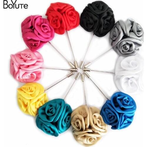 BoYuTe (5 Pieces/Lot) High Quality Rose Flower Lapel Pin Men Brooch Fashion Suit Brooch Pins