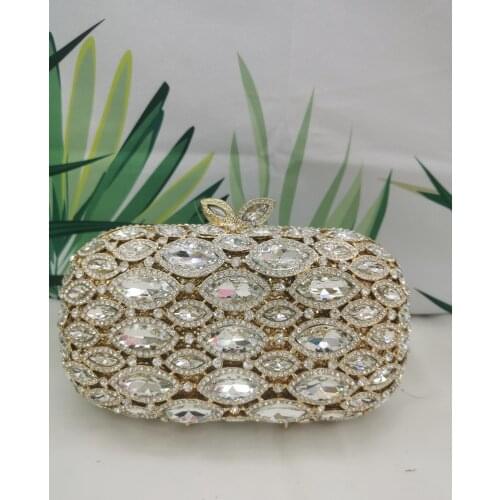 Black Silver Gold Green Evening Dinner Wallet Crystal Metal Womans Clutches Bags Bridal Lady Party Wedding Diamond Tote Handbag