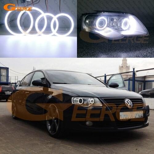 For Volkswagen VW Passat B6 Magotan 2005-2010 Xenon Headlight Excellent COB led angel eyes halo rings Ultra bright Day Light