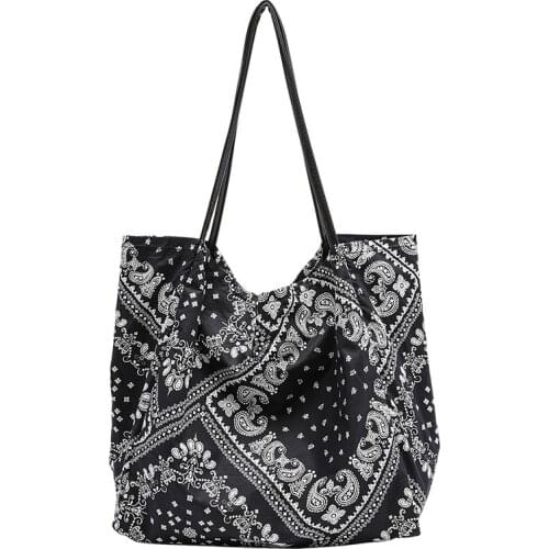 Han Purses And Handbags Art Printing Canvas Net Red Stitching Pattern Luxury Designer Handbag Leisure Large Capacity Shoulder