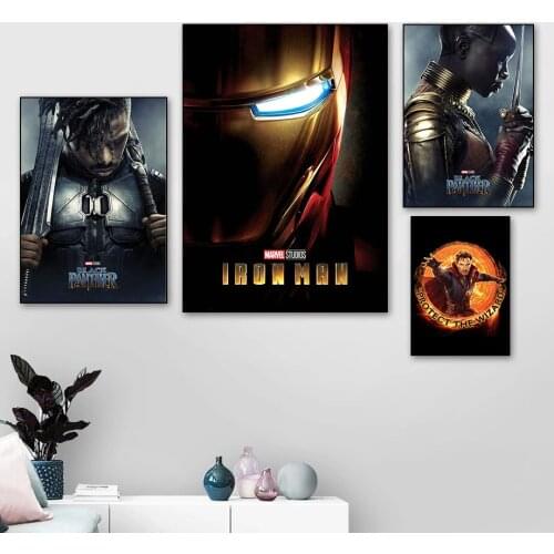 Marvel Avengers Canvas Paintings Superhero Captain America Iron Man Anime Posters Prints Wall Art Pictures for Living Home Decor