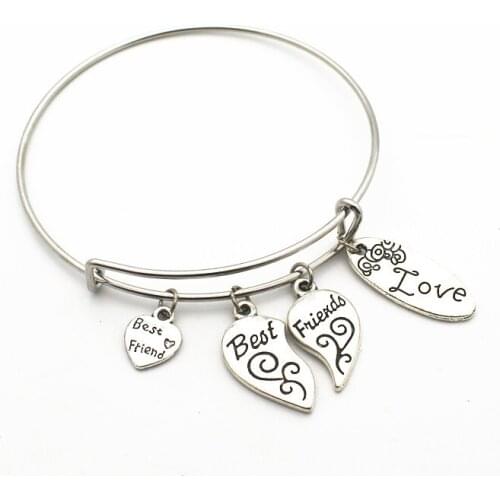 Hot selling 1pcs/lot LOVE best friend Bracelets replaceable Bracelet adjust Bangles charms Jewelry