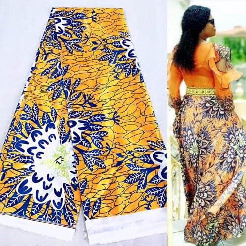 2020 fashion show same design African new design wax price silk fabric 5yards soft silk ankara wax fabric wholesale silk wax l