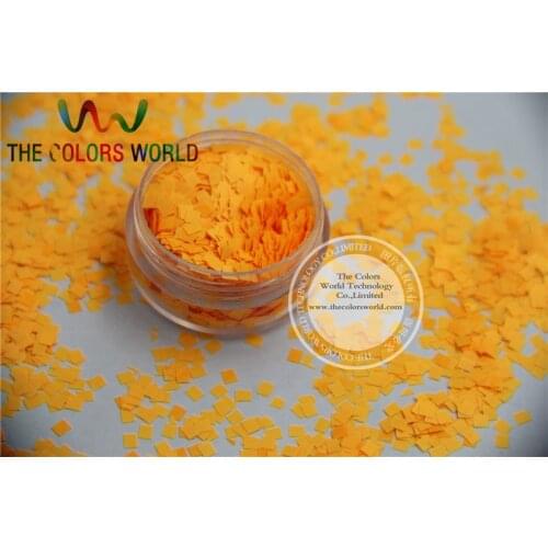 N-4 Size 2.5 mm Solvent Resistant Neon Orange color Glitter Square shape spangles for Nail Art and DIY supplies1pack=50g