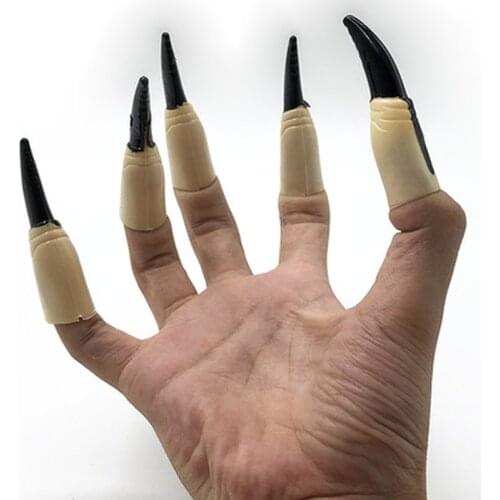 2020 New Halloween Horror Witch Nail Set Halloween Ghost Festival Long Nails Zombies Fake Fingers Tricky Makeup Prom Props