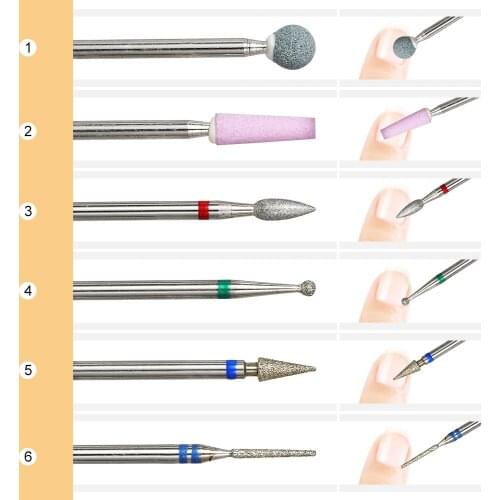 12pcs Professional Diamond Nail Drill Bit Set Milling Cutter Electric Rotary Manicure Machine Accessoires Nail Files Nail Tools