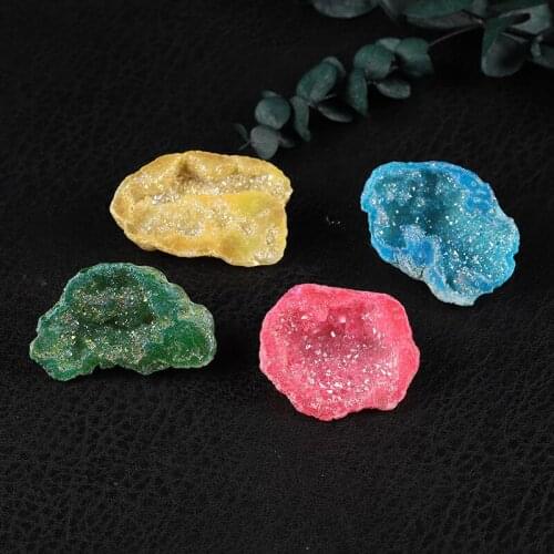 Natural Crystal Gold Plated Agate Crystal Cluster Quartz Point Plated Mineral Specimen Healing Stone Crystal Reiki Rock