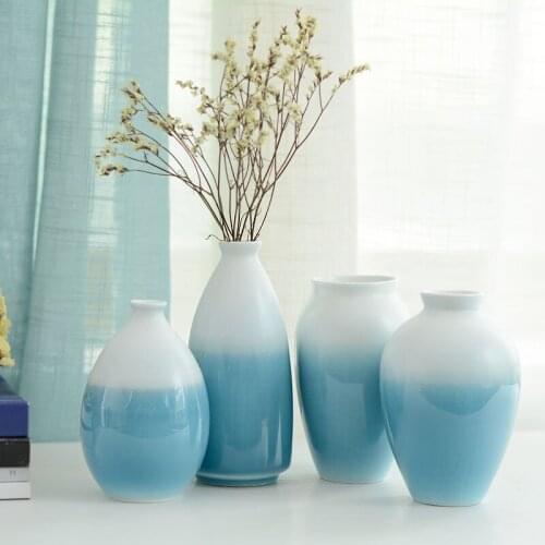 Jingdezhen New Ceramic Vase Small Simple Home Decoration Maison Accessories Modern Handmade Flower Vases Decoratives For Homes