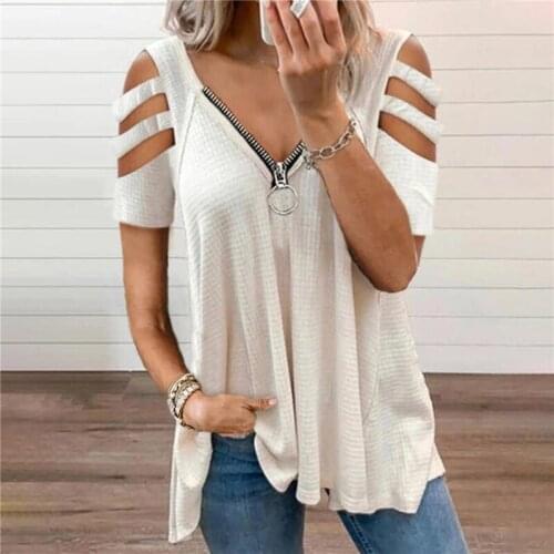 New Summer Tees Fashion Sexy Women Loose Casual T Shirts Solid Color V-neck Mature Tops Comfortable Breathable Woman Clothing