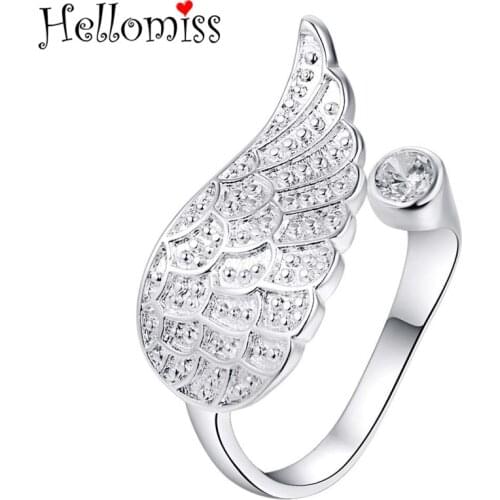Angel Wings Open Rings for Women AAA Cubic Zironcia Ring Silver 925 Jewelry Bijoux Fashion Wedding Accessories Anelli Donna
