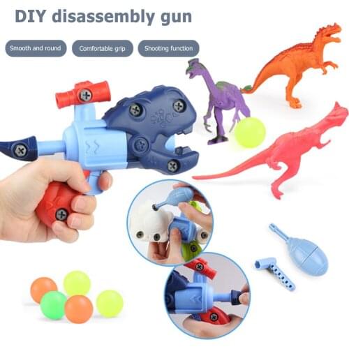 Puzzle DIY Shooting Animal Game Funny Gun Set Classic Educational Assemble Toys Kids Assembly Disassemble Toy Gift