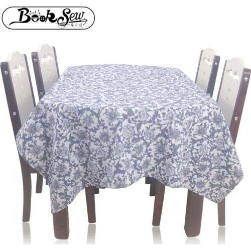 Booksew Floral Design Thick Linen Tablecloth Dining Table Cloth Square Table Cover For Outdoor Party Weddig Mantel Home Textile