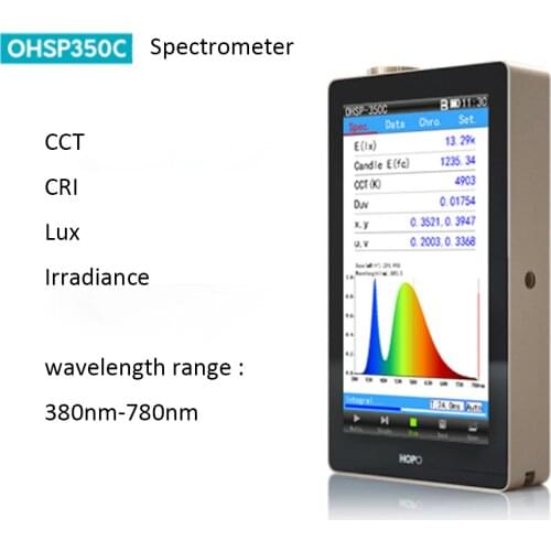 Handheld Spectrometer HOPOOCOLOR OHSP350C CCT CRI Lux Spectrum meter