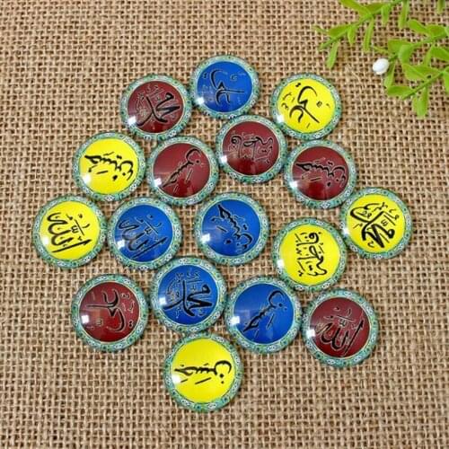 Simple and Bright Arab Glass Mosaic Dome Printed Half Round Gems for Jewelry Making Handcrafts DIY