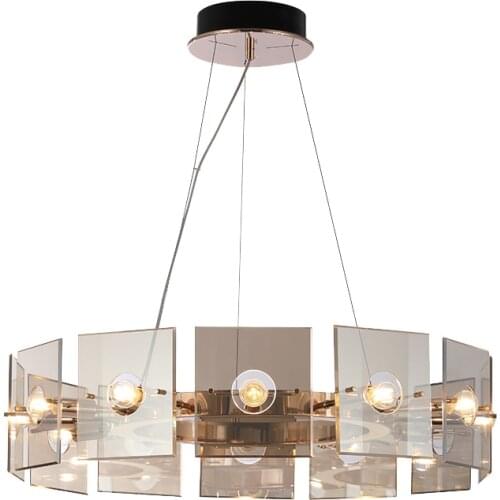 Light luxury living room chandelier personality creative modern minimalist restaurant bar model bedroom glass chandelier