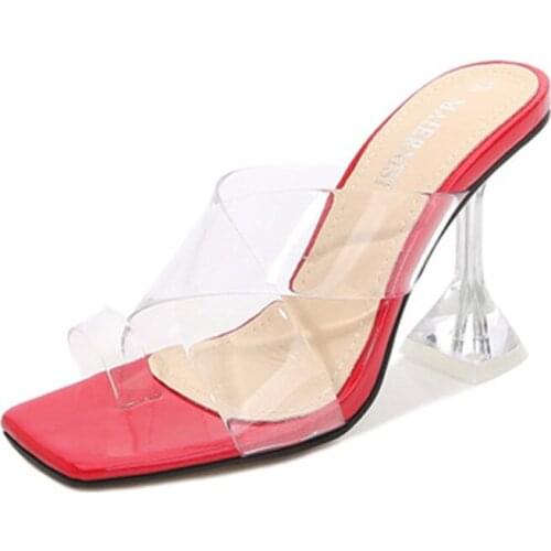 Euro-American crystal heel sandals, 9cm high heels, street wear stage banquet using dance shoes