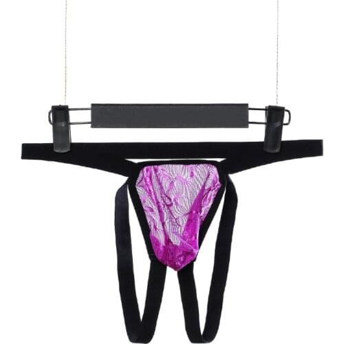 Sexy Gay Underwear Men G-strings Transparent Ice Silk Lace Thongs Man Hollow Back Low Waist Underpants cuecas calzoncillos M-XL