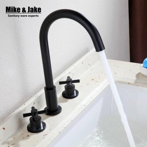Bathroom bathroom faucet deck mounted mixer faucet Tap double handle Basin Mixer Hot And Cold Water Wash Faucet MJ02813H