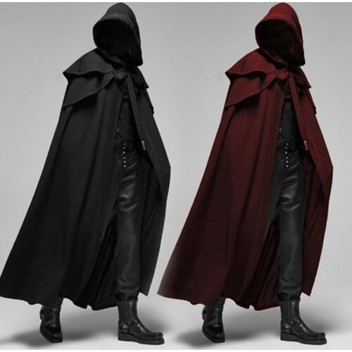 Medieval Men Knight Pirate Prince Gothic Retro Hooded Cloak Capes Long Robes Jackets Coat Carnival Halloween Cosplay Costumes