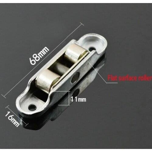 Steel roller pulley,Plastic window Sliding door pulley double round flat roller cabinet door rotatable adjustable run smoothly