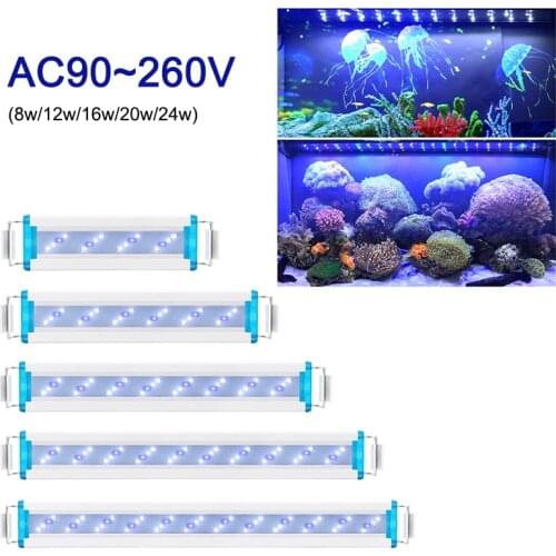 90 260V Blue White LED Super Slim Lamp Fish Tank Aquatic Plant Grow Landscaping Extensible Waterproof Clip Light Aquarium