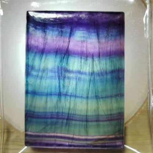 Natural rainbow fluorite crystal gemstone platter meditation healing chakra polished rock crystal gemstone plate home decoration