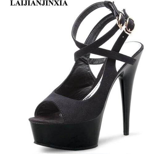 LAIJIANJINXIA 2016 new summer pumps sexy ultra high heels female sandals platform wedges platform open toe womens shoes