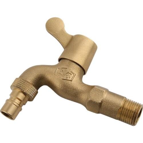 Vidric Thicker Brass Mop Pool Faucet Wall Mounted Washing Machine Faucet Garden Tap Garden Bibcock Single Cold Fast Open Faucet