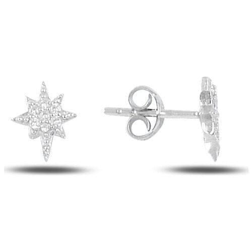 Virtual Jewellery Silver Pole Star Earrings