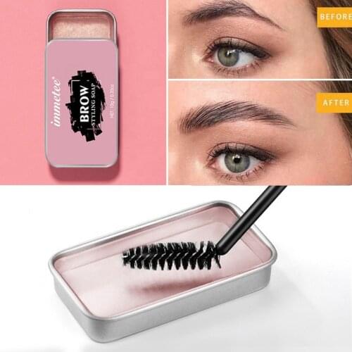 Waterproof Eyebrow Soap Brow Styling Soap Portable Eyebrow Cream Longlasting Eye Brows Enhancer with Soft Brush For Girls Women