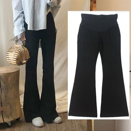 Pregnant womens trousers Spring and Autumn New Fashion Wear Korean Version Of Leisure Trend British Slimming Thin Mop Horn