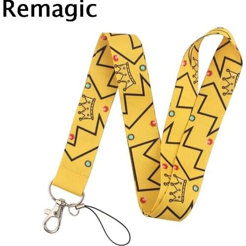 20pcs Cartoon Imperial Crown Lanyard Keys Phone Holder Funny Neck Strap With Keyring ID Card DIY Animal webbings ribbons Hang