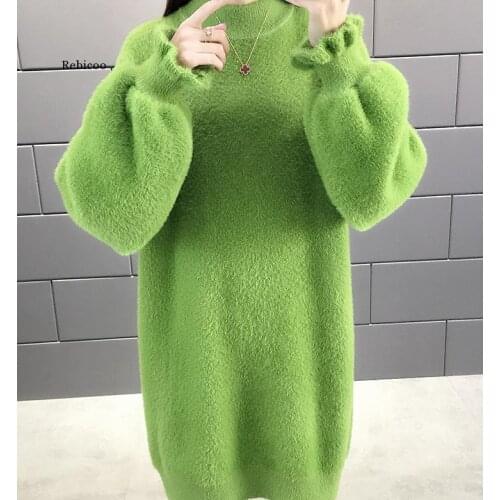 Spring and autumn winter with New style fashion Long sleeve High collar Set head Womens Sweater coat