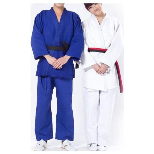 100% pure cotton unisex high quality 750g thicken training judogi Judo suit martial arts clohing kung fu uniforms blue