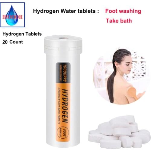 Weakly acidic H2 Nano Hydrogen water tablets Foot washing or Take bath Skin hydration Active H2 Molecular Hydrogen 20 Tablets