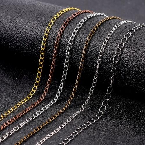 3-5Meter Gold/Silver/Bronze Plated Necklace O-Shaped Extended Chain for DIY Jewelry Making Findings Chains Materials Handmade
