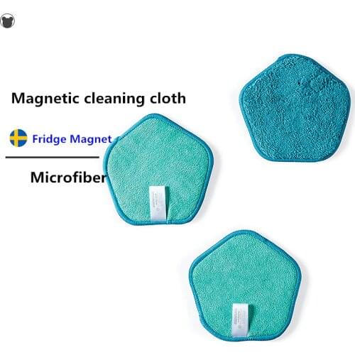 3PCS kitchen scouring pad cleaning Sponge dish cloth with magnet Coaster pot holder microfiber magnetic dishwashing towels